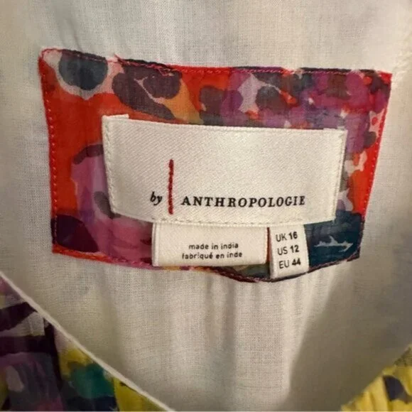 Anthropologie | Women's Multicolor Malibu Floral Maxi Dress Size 12 - Picture 15 of 15